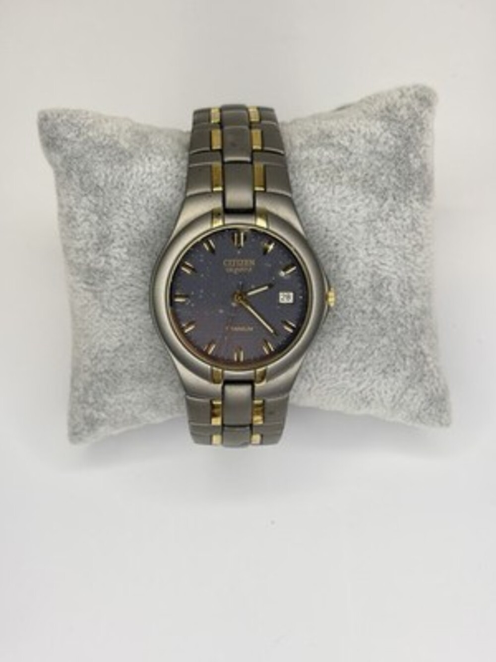 Citizen 2510-S020859 Vintage Men's Quartz Watch Two-Tone Titanium Blue Dial